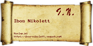 Ibos Nikolett névjegykártya