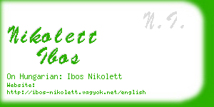 nikolett ibos business card